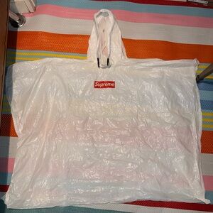 Supreme White Red Box Logo Hooded Poncho Men’s Adult Size OS Fit